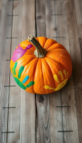 Pumpkin with Handprints - A Fun and Festive Fall Decoration