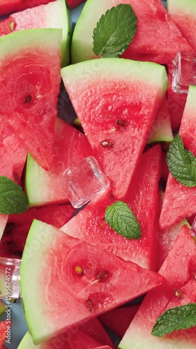 juicy ripe sliced watermelon fruit background