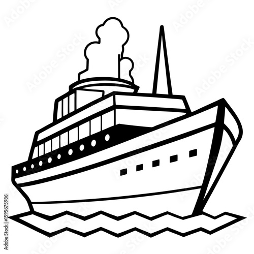 Minimal Icebreaker Ship Vector