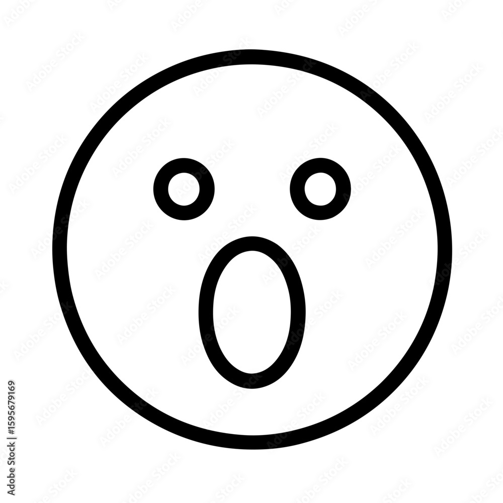 Fototapeta premium Laughing Emoji Icon in Outline