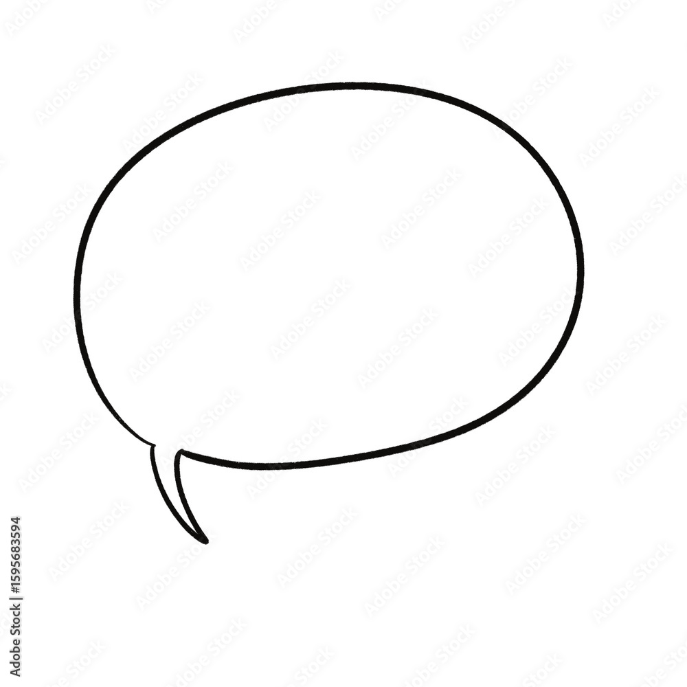 Hand Drawn Comic Speech Bubble – Oval Dialog Balloon with Tail Hand Drawn Comic Speech Bubble – Oval Dialog Balloon with Tail