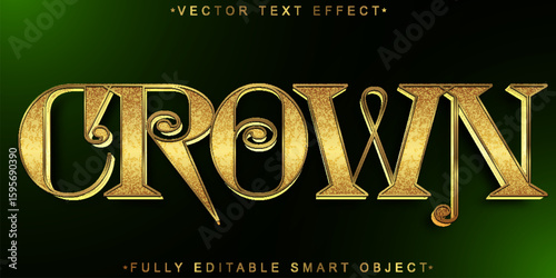  Majestic Royal Crown King Throne Power Glory Style Design Vector Fully Editable Smart Object Text Effect