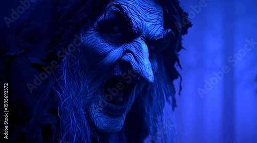 Baba Yaga - evil old hag witch in dark shadows