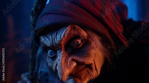 Baba Yaga - evil old hag witch in dark shadows