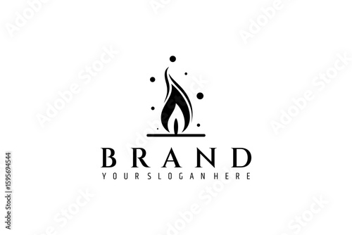 Burning candle wick simple logo vector