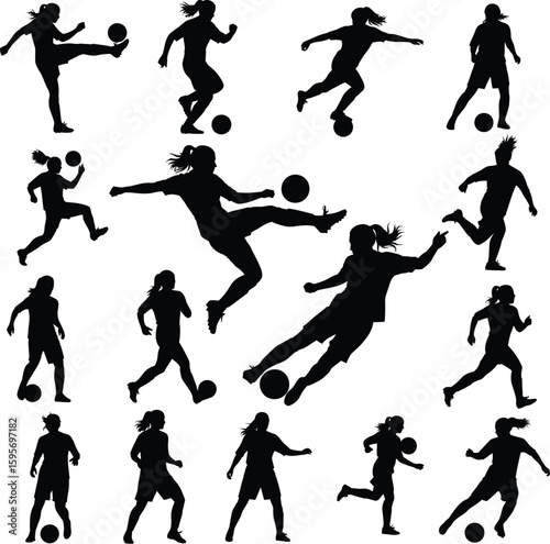 Wallpaper Mural Powerful Female Soccer Athlete Silhouette - Sporty Motion Torontodigital.ca