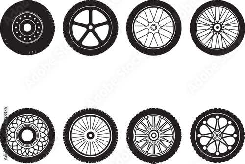 set of wheels isolated