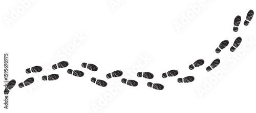 Cartoon vector illustration of a trail of shoe prints, ideal for sports, fitness, outdoor adventure, and motion concepts in design projects