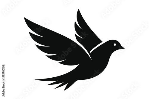 Wallpaper Mural Stylized dove in mid flight silhouette Torontodigital.ca