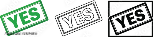 Yes stamp vector graphic design elements for approval confirmation and positive feedback sign icon