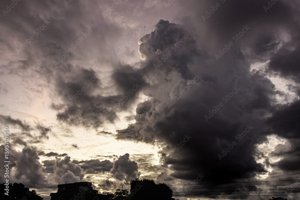 Fototapeta premium Cloudscape, Colored Clouds at Sunset