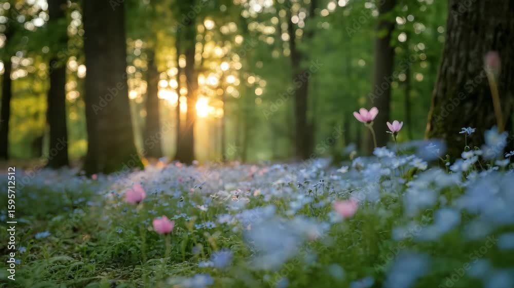 The beautiful artistic conception of flowers in the forest [4K]