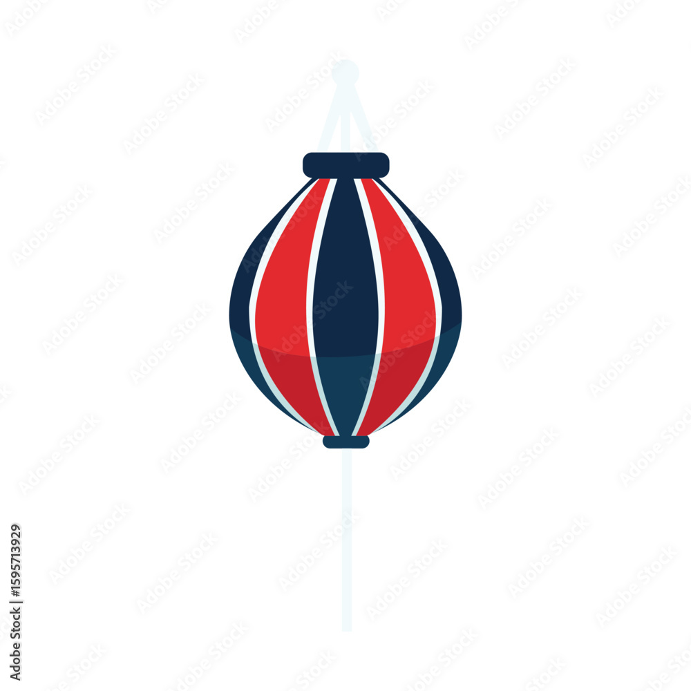 Obraz premium A flat design icon of a speed bag hanging from a pole, used for developing hand-eye coordination and speed.