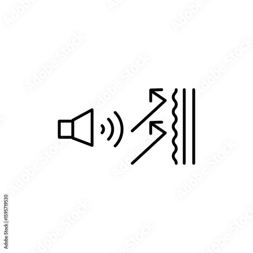 Soundproof icon. Voice reflection icon, vector Soundproof reflect illustration for web and app..eps