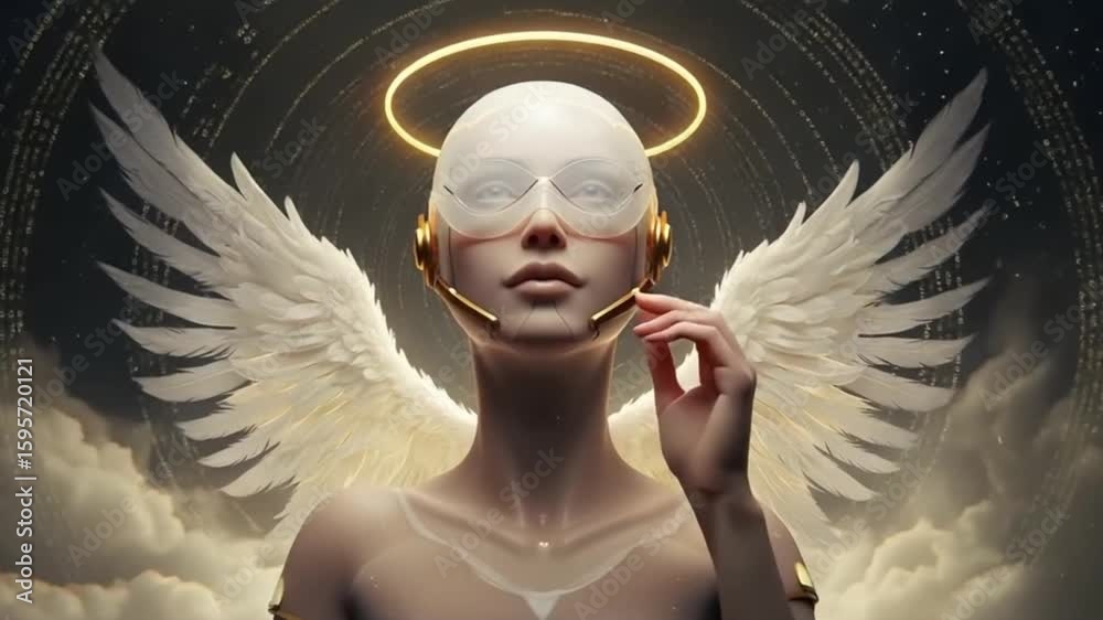 Cyber Angel Ascendant - 4K Futuristic Seraphim & Digital Divinity
