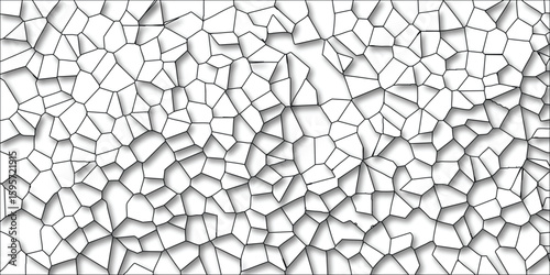 Abstract polygonal cell structure with white background creates a modern design for scientific or artistic projects and backgrounds