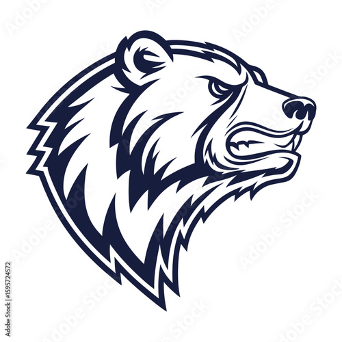 grizzly bear head logo vector design.