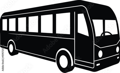 Modern urban public transportation bus silhouette design