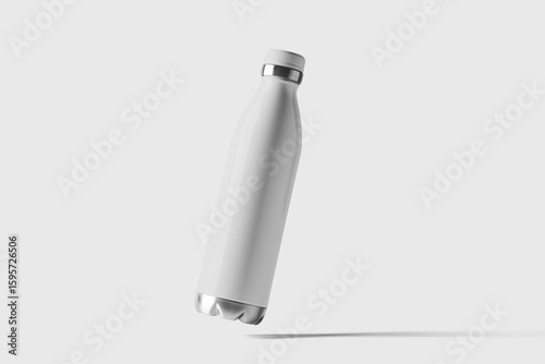 White Water Bottle Mockup Isolated