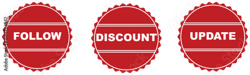  Red Promotion Stickers - Follow Discount Update