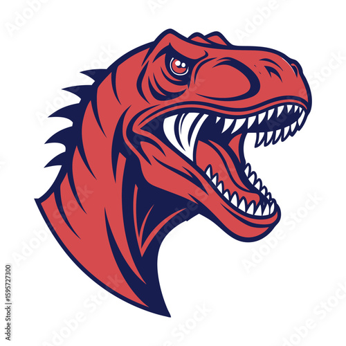 t rex dinosaur head logo vector style.