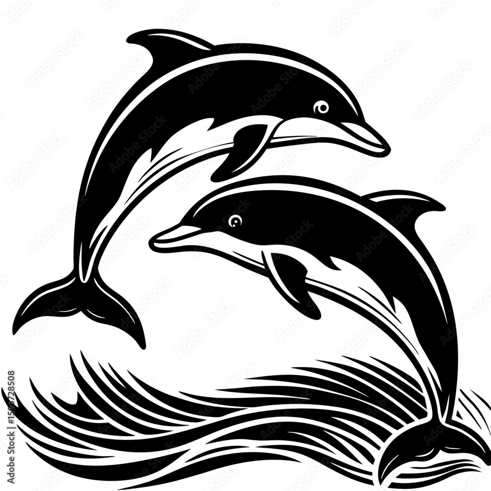 Naklejka premium dolphin vector illustration