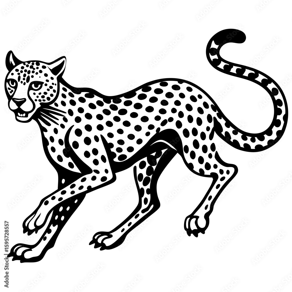 Fototapeta premium leopard vinyl ready vector illustration