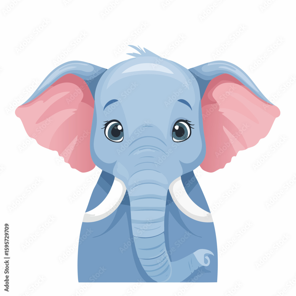 Obraz premium Adorable Elephant Vector Illustration