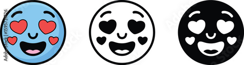 Wallpaper Mural Find cute cartoon love emoji vector illustration with heart eyes and happy face for valentines day design Torontodigital.ca