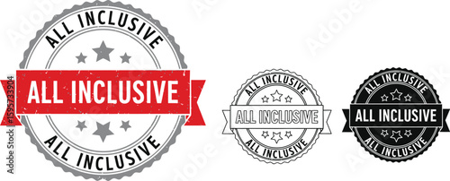 All inclusive badge vector design elements for promotion and marketing with various styles and colors