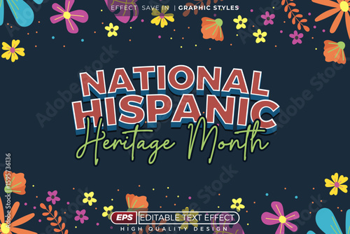 national hispanic heritage mont editable 3d text effect template