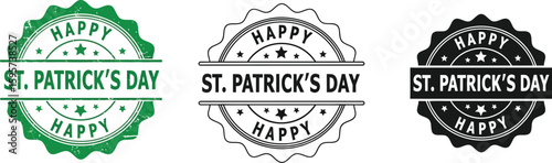 St patrick's day vector badge set happy st patrick's day label design elements graphic