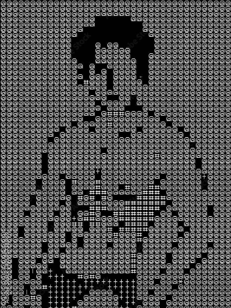 Naklejka premium mosaic of man and man in the form of a puzzle