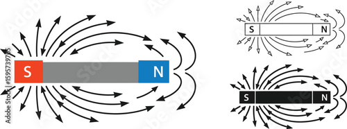 Understanding magnetic fields: visualizing bar magnet field lines and magnetic poles