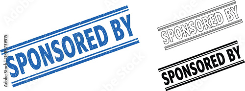 Sponsored by stamp vector graphic element for business promotion and advertising design needs