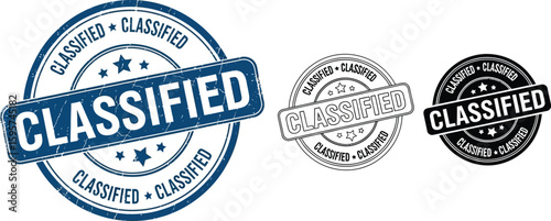 Classified stamp vector classified label classified sign classified design classified mark classified