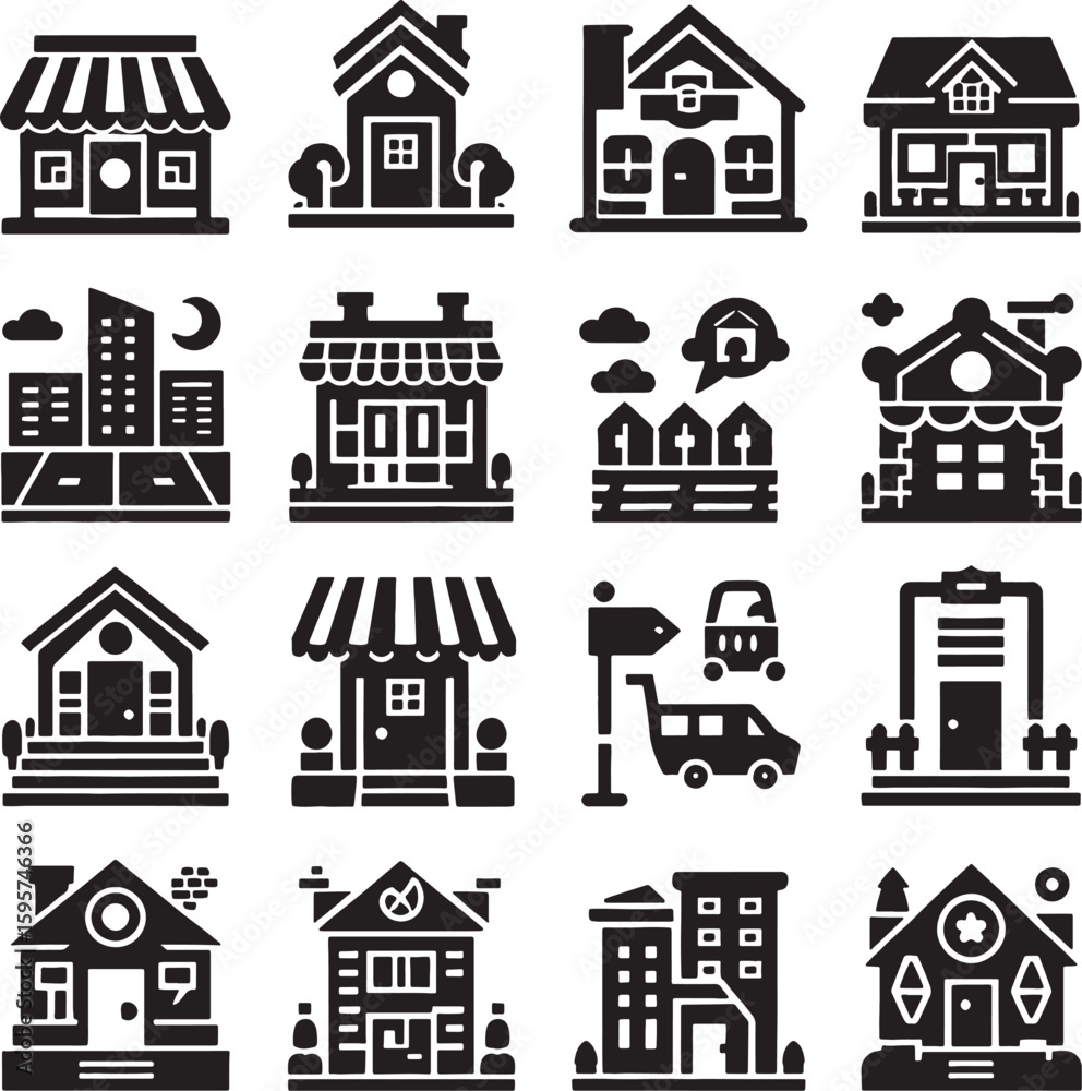 Fototapeta premium houses icons set