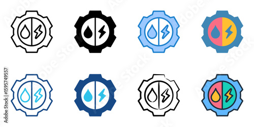 Hybrid icon set multiple style collection 
