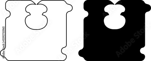 outline silhouette Bread clip icon set