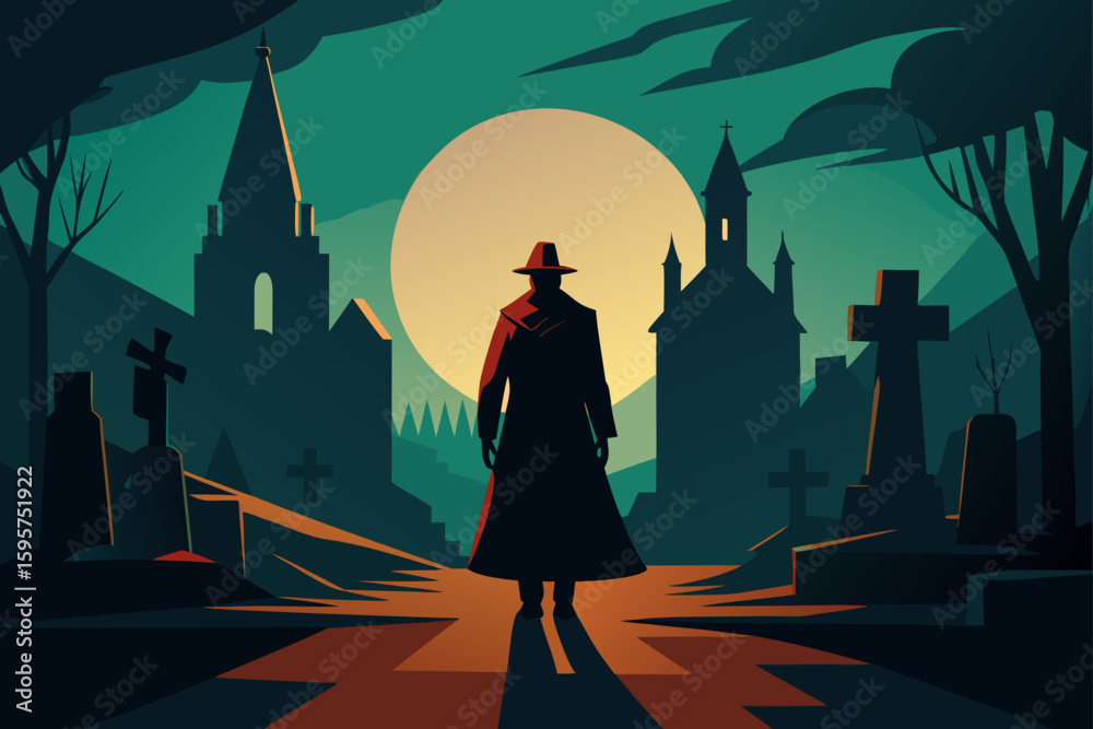 Naklejka premium Watermelon with witch hat Halloween themed design