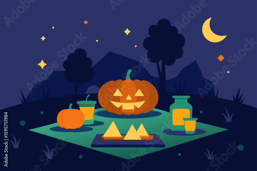 Cobwebbed watermelon with bats Halloween vector