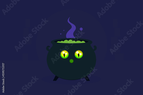 cactus garden with halloween glowing elements
