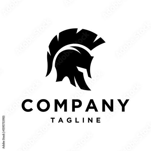 Spartan gladiator helmet logo design