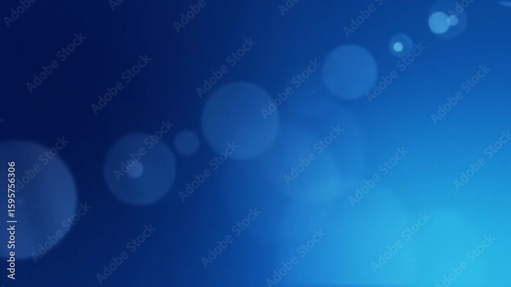 4K abstract de-focused blue bokeh light leak gradient background loop. Soft, elegant overlay effect ideal for luxury, beauty, and minimalist creative projects and templates.