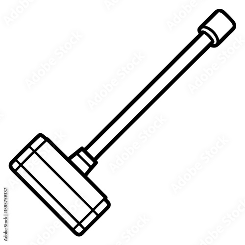 Mallet Hammer Line Art Vector