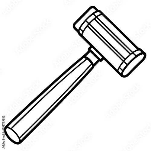 Mallet Hammer Line Art Vector