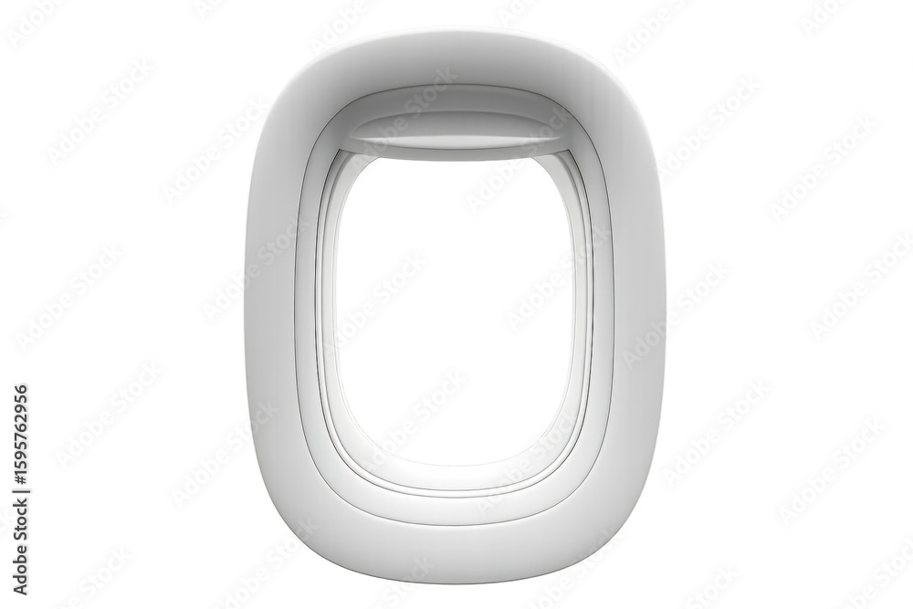 Airplane window with transparent background, perfect for showcasing landscapes or adding a travel theme to designs Airplane window with transparent background, perfect for showcasing landscapes or adding a travel theme to designs