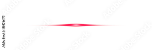 Horizontal Lens Red Flare Effects / Laser beam Effect / Transparent background PNG 