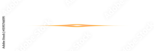Horizontal Lens gold yellow Flare Effects / Laser beam Effect / Transparent background PNG 