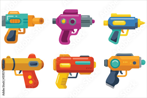 Futuristic laser gun sci fi weapon vector clipart